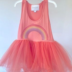 New "I Love Plum" Party Dress with rainbow and tutu skirt